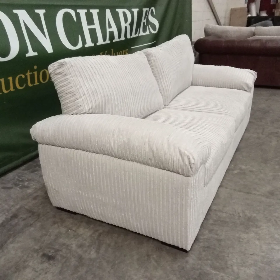 AMALFI STANDARD BACK FABRIC 3 SEATER SOFA - SILVER RRP £579