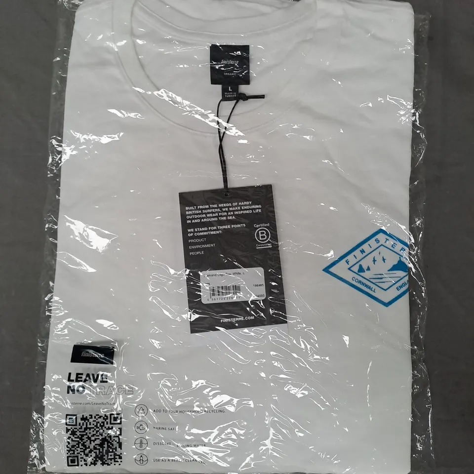 FINISTERRE DIAMOND LOGO TEE IN WHITE SIZE LARGE
