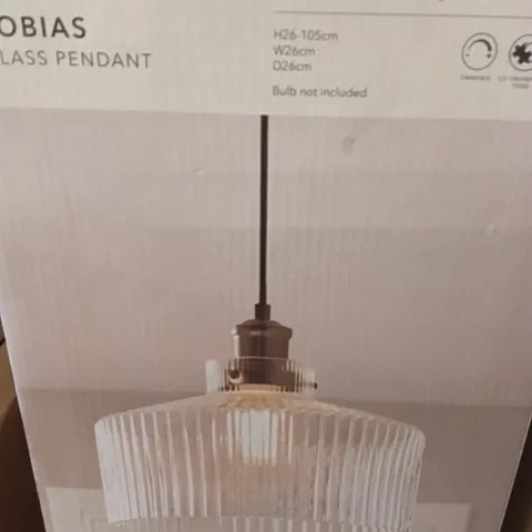 BOXED DUNELM TOBIAS GLASS PENDANT 