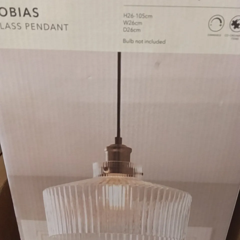 BOXED DUNELM TOBIAS GLASS PENDANT
