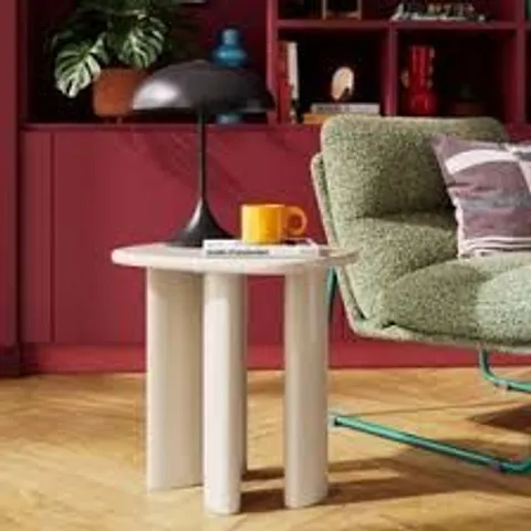BOXED ELEMENTS ELLIS GLOSS SIDE TABLE - MUSHROOM GREY (1 BOX)
