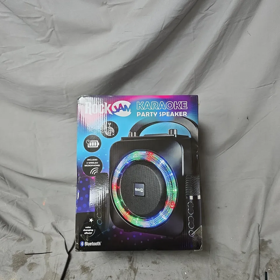 ROCKJAM KARAOKE PARTY SPEAKER WITH ACCESSORIES. BOXED