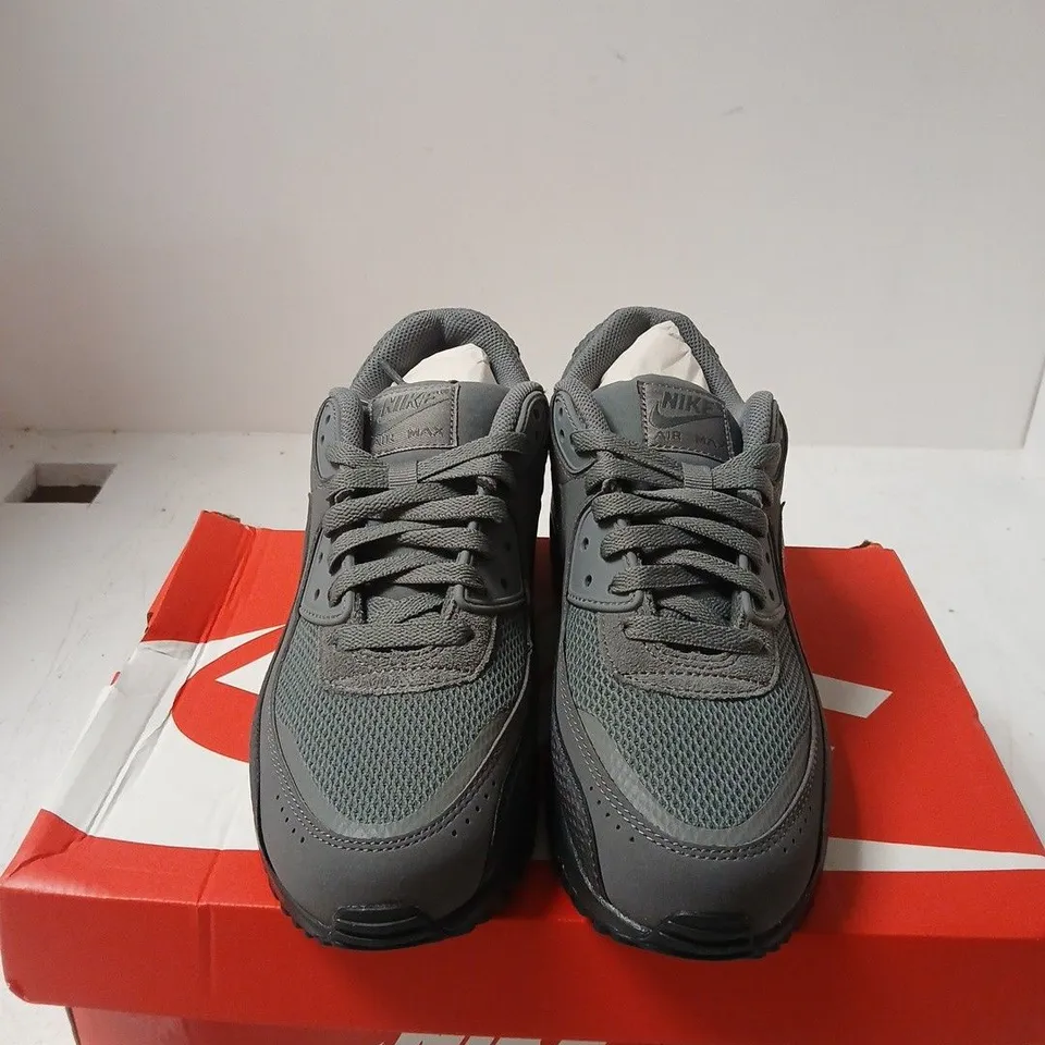 BOXED PAIR OF AIR MAX 90 PRM SNEAKERS – SMOKE GREY/IRON GREY, UK 8