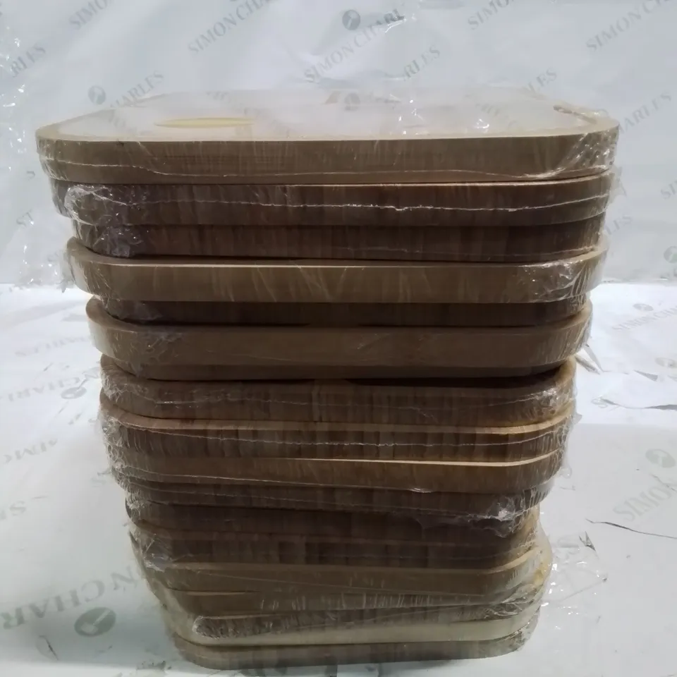 APPROXIMATELY 19 SEALED 4-SECTION WOODEN FRUIT/FOOD SERVING TRAYS