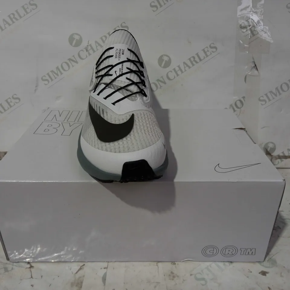 BOXED PAIR OF NIKE FLYEASE SHOES IN WHITE/BLACK UK SIZE 6