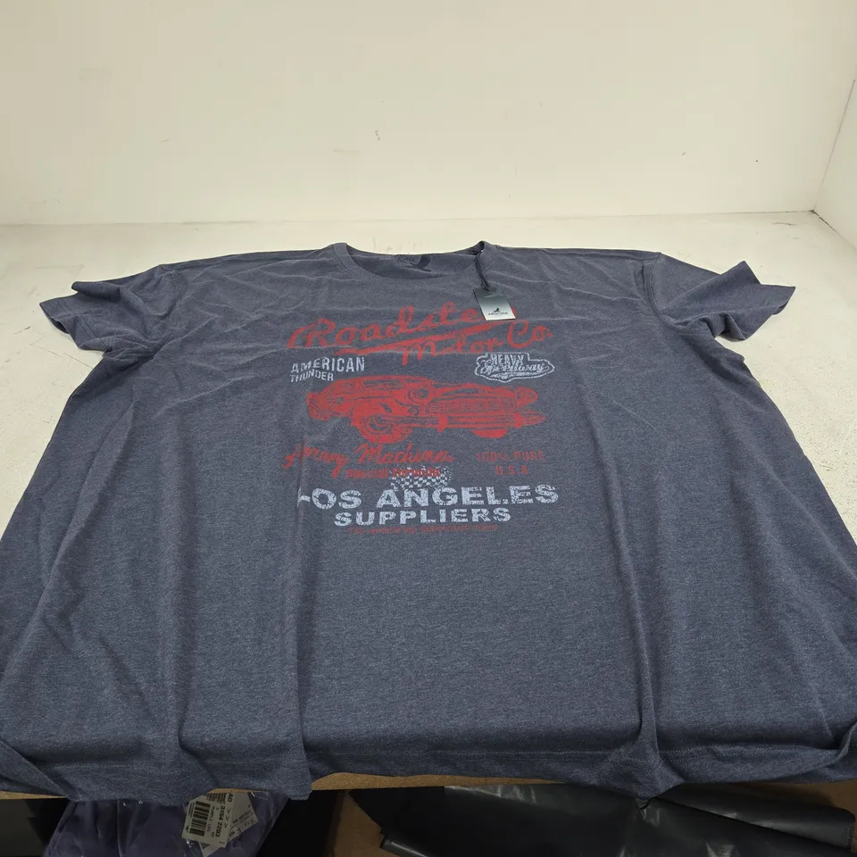 ARIZONA "ROADSTER MOTOR CO" BLUE MARL T SHIRT 5XL TAGGED