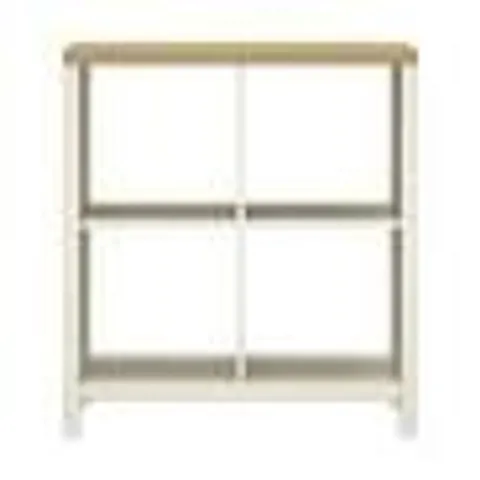 OAK EFFECT FREESTANDING 4 SHELF CUBE SHELVING UNIT, (H)850MM (W)390MM