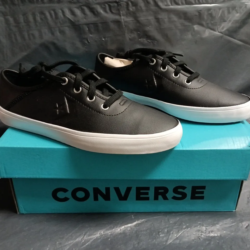 BOXED PAIR OF CONVERSE SHOES IN BLACK SIZE UK 3