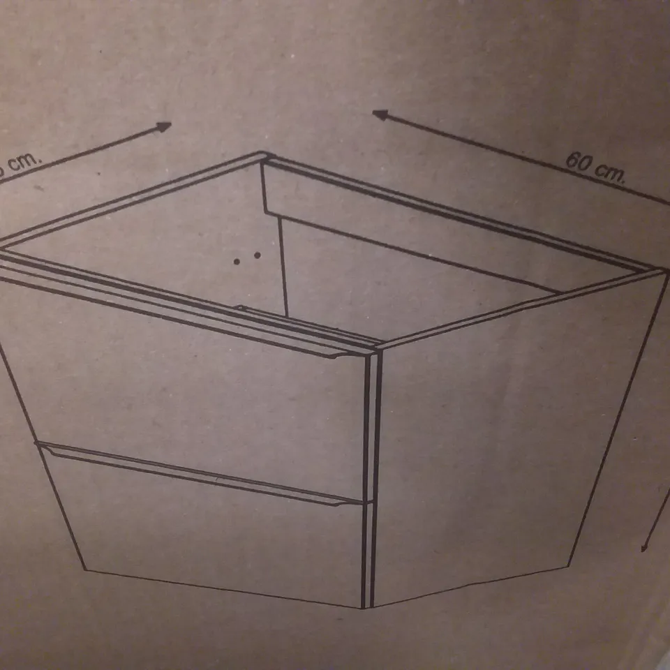 BOXED GOODHOME IMANDRA WALL MOUNTED BASIN CABINET 60×60×45CM