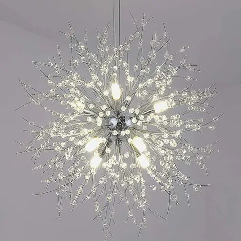 BOXED DANDELION 8 LIGHT SPUTNIK CRYSTAL CHANDELIER (1 BOX)