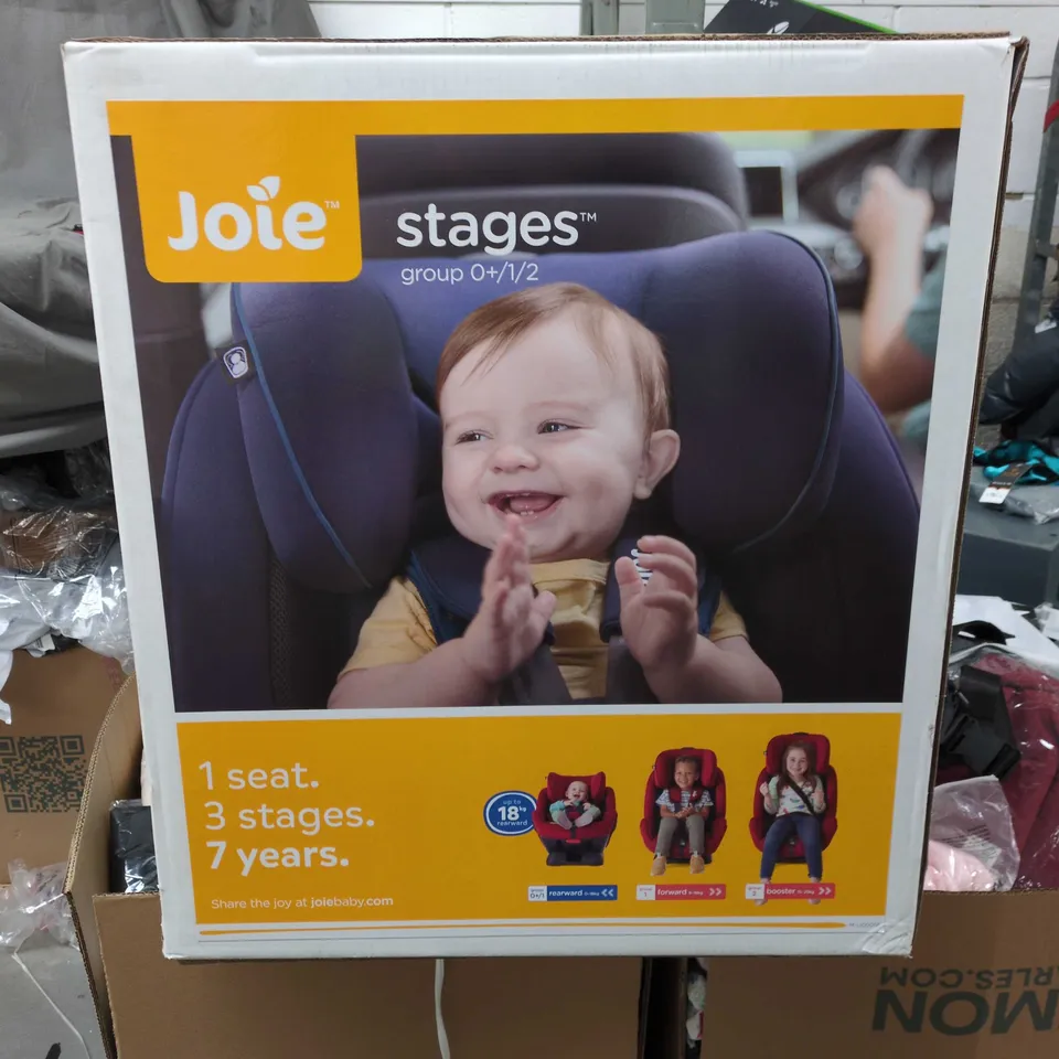 UNOPENED JOIE STAGES GROUP 0+/1/2 CAR SEAT – COAL