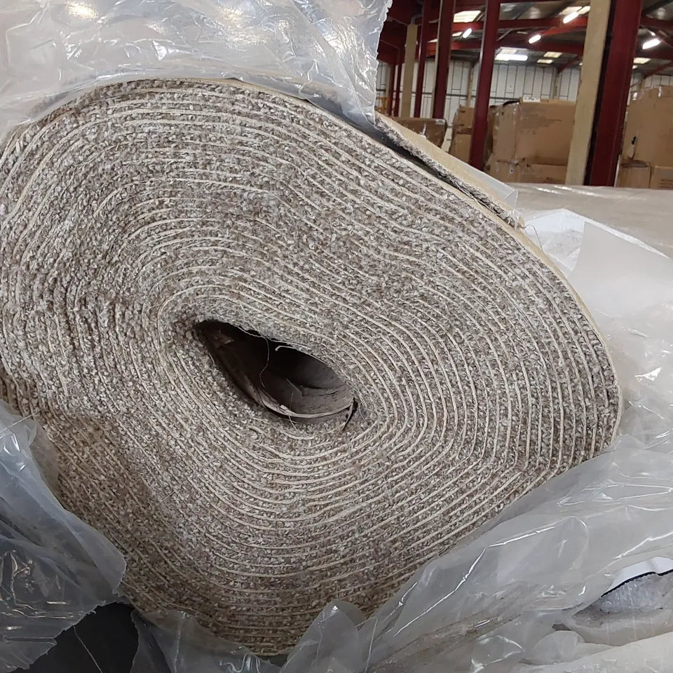 ROLL OF QUALITY BURSA CARPET IN CANNOLI CREAM - APPROXIMATELY 16.2M L X 4M W 