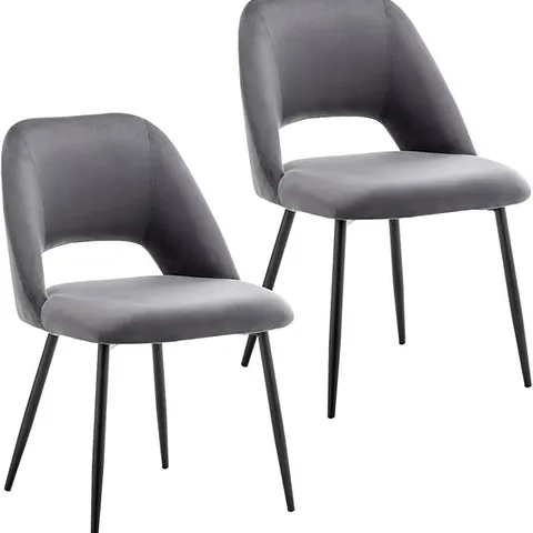 BRAND NEW PORTHOS HOME ORDE VELVET DINING CHAIRS WITH STEEL LEGS, SET OF 2
