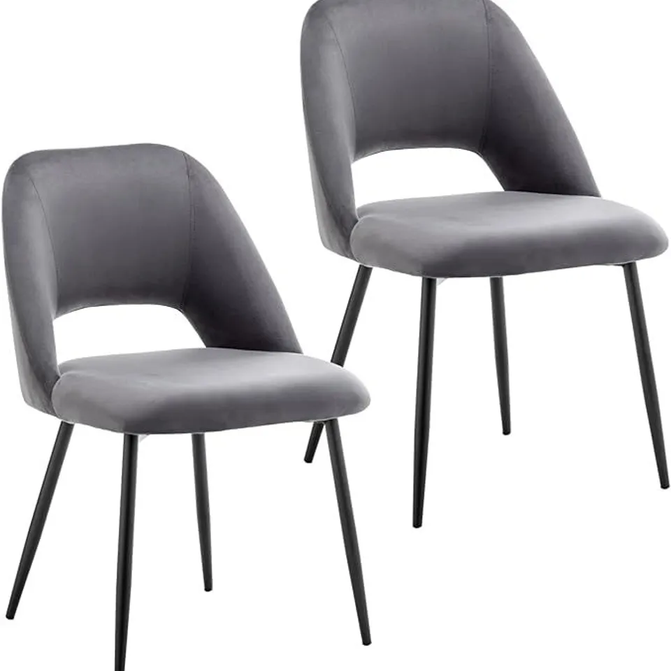 BRAND NEW PORTHOS HOME ORDE VELVET DINING CHAIRS WITH STEEL LEGS, SET OF 2