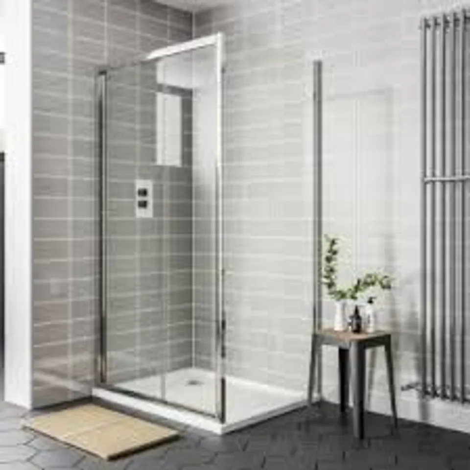 BOXED APRIL DESTINI 1100mm SLIDING SHOWER DOOR CHROME POLISHED SILVER (1 BOX)