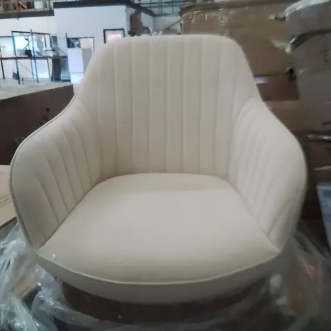 BOXED VELVET DINING CHAIR CREAM 1PC