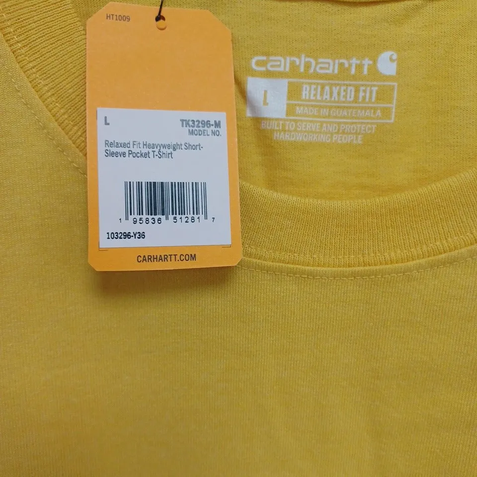 CARHARTT YELLO LOGO POCKET DETAIL T-SHIRT- LARGE