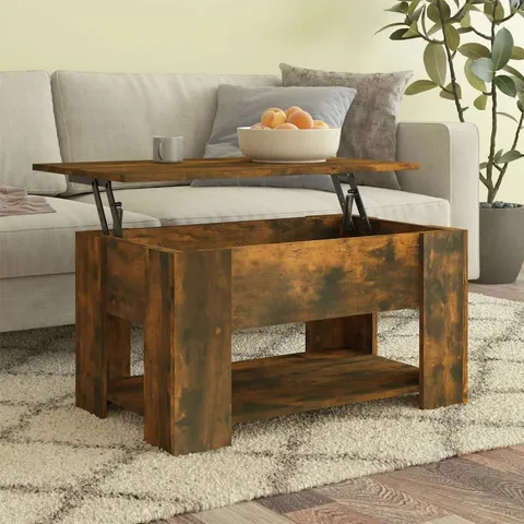 BOXED HUSNIJA LIFT TOP EXTENDABLE COFFEE TABLE WITH STORAGE - BROWN (1 BOX)