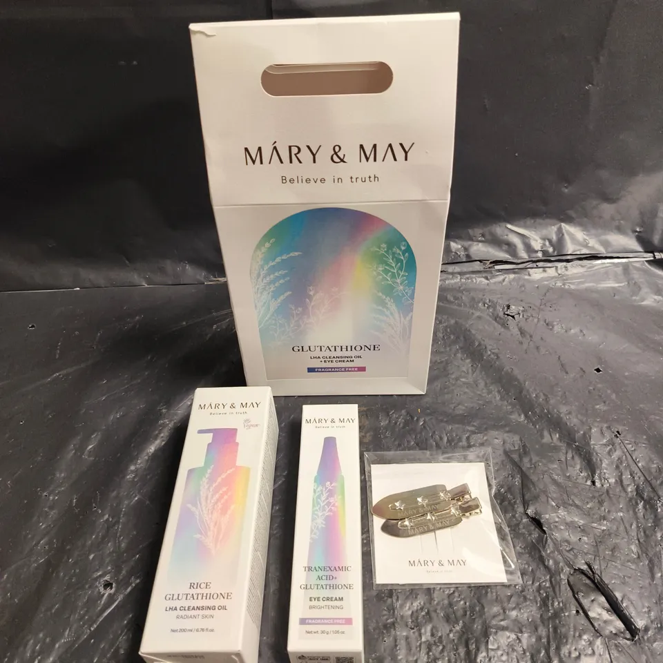 MÁRY & MAY GLUTATHIONE LHA CLEANSING OIL + EYE CREAM – FRAGRANCE FREE (BOXED)