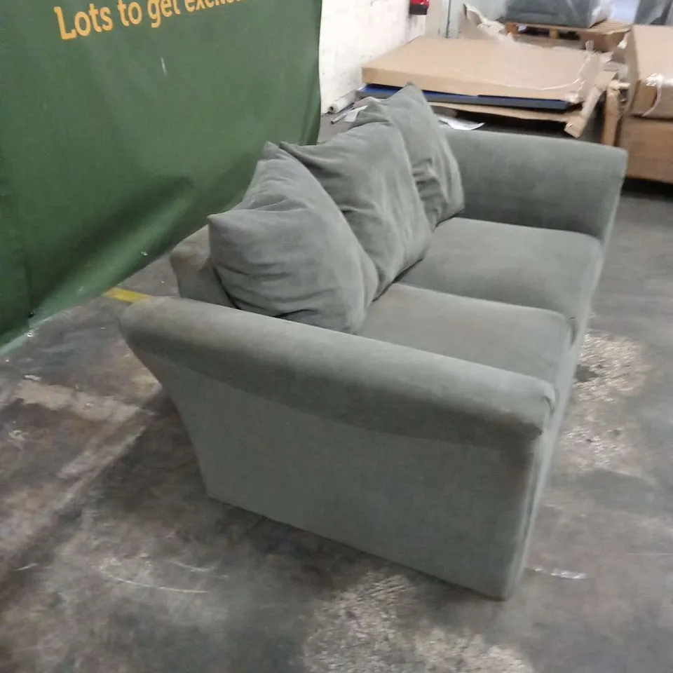 DESIGNER GREY FABRIC TWO SEATER SOFA