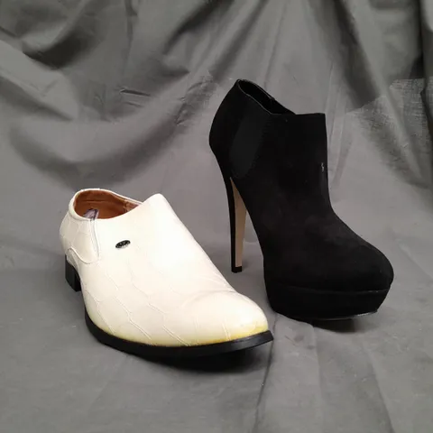 BOX OF APPROX 8 ASSORTED SHOES IN VARIOUS SIZES & COLOURS