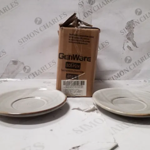 BOXED PACK OF 6 TERRA PORCELAIN GREY SAUCERS