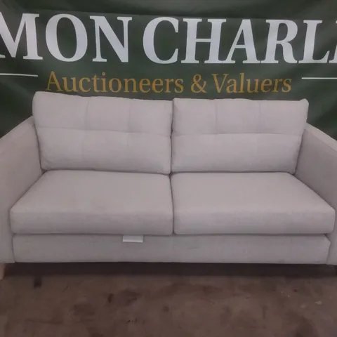 DESIGNER LOUNGE CO LIGHT GREY FABRIC 2 SEATER SOFA