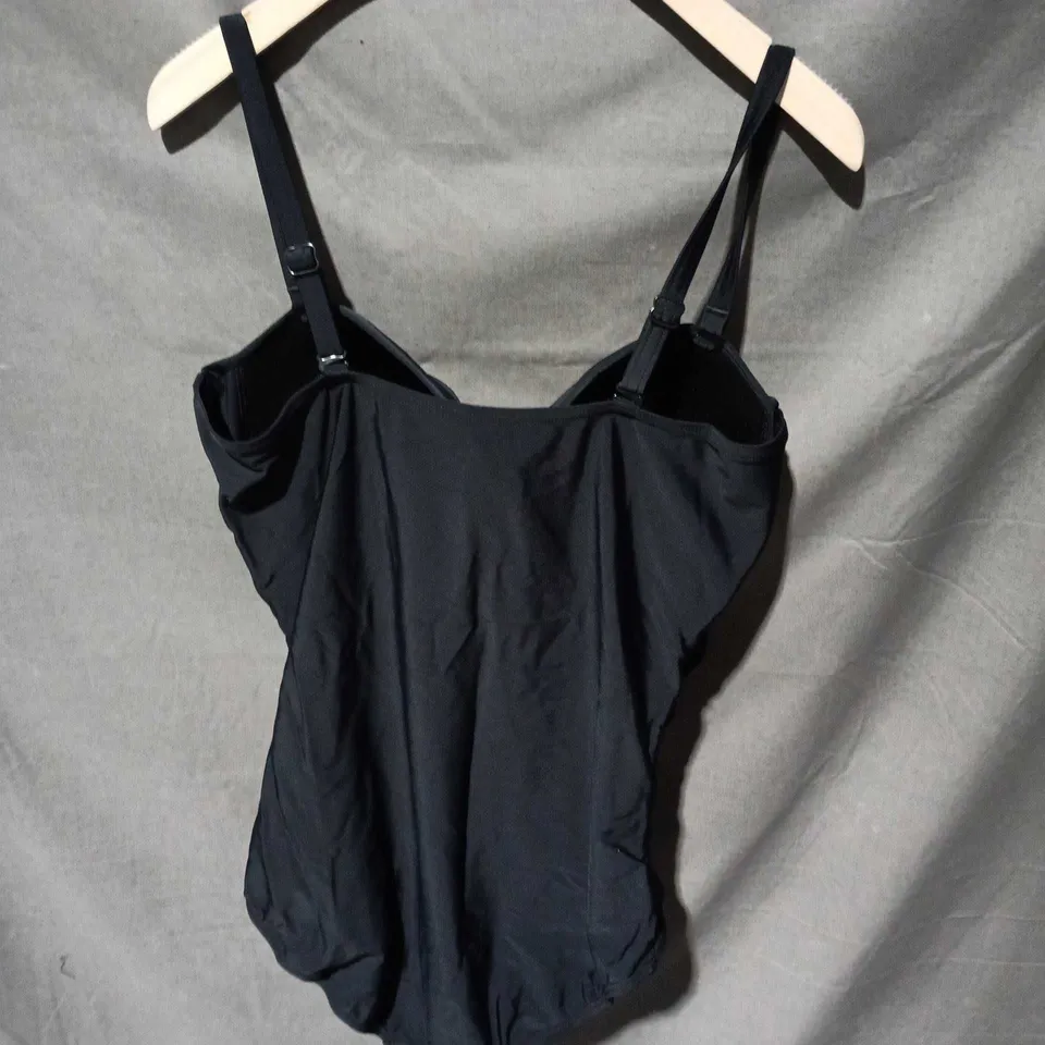 POUR MOI NAVY RUCHED SWIM TOP WITH ADJUSTABLE STRAPS UK 36