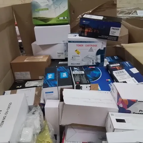 PALLET CONTAINING LARGE AMOUNT OF BRAND NEW INK CARTRIDGES AND TONER CARTRIDGES FOR VARIOUS MAKES AND MODELS