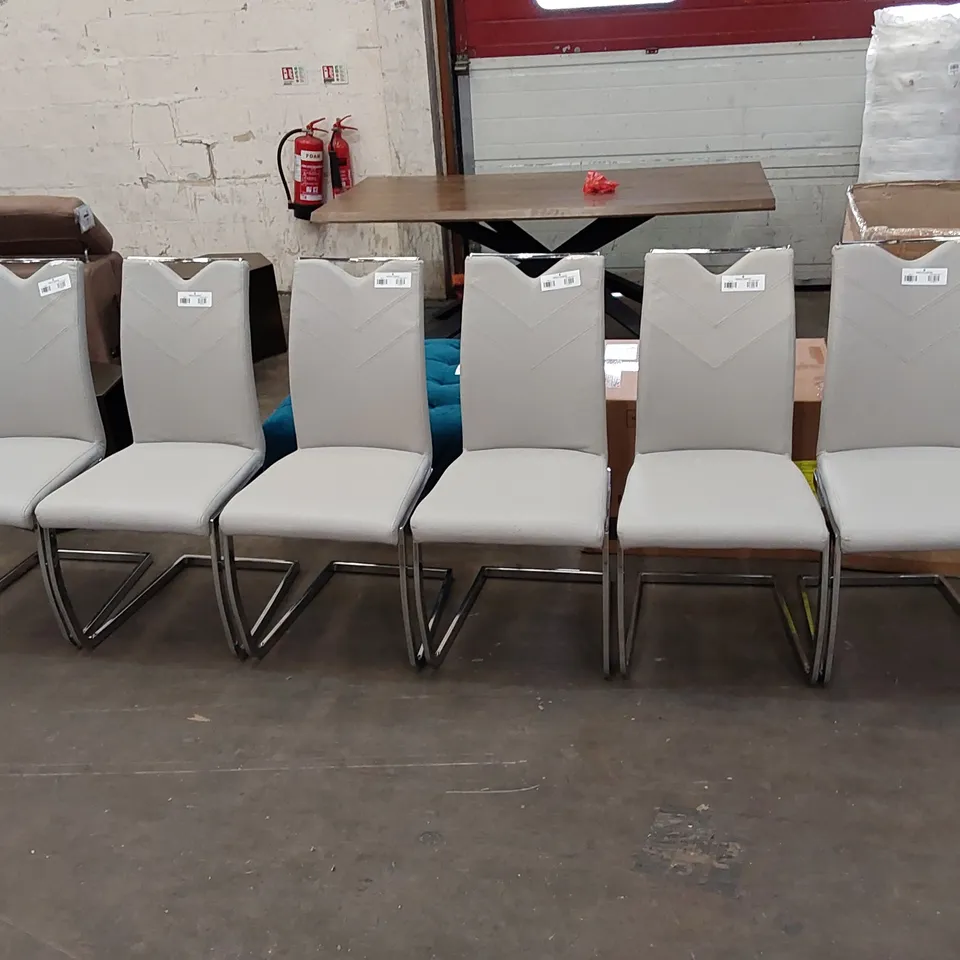 DESIGNER VIGO GREY DINING CHAIRS - SET OF 6 (6 ITEMS)