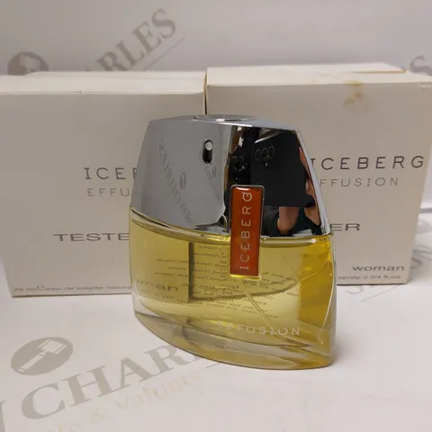 LOT OF APPROX 4 X 75ML ICEBERG EFFUSION WOMEN EAU DE TOILETTE TESTERS