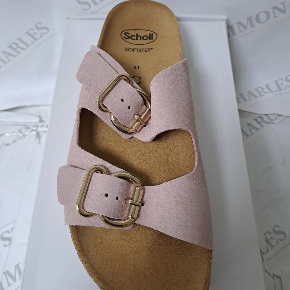 BOXED SCHOLL SANDLES IN PINK SIZE 7  