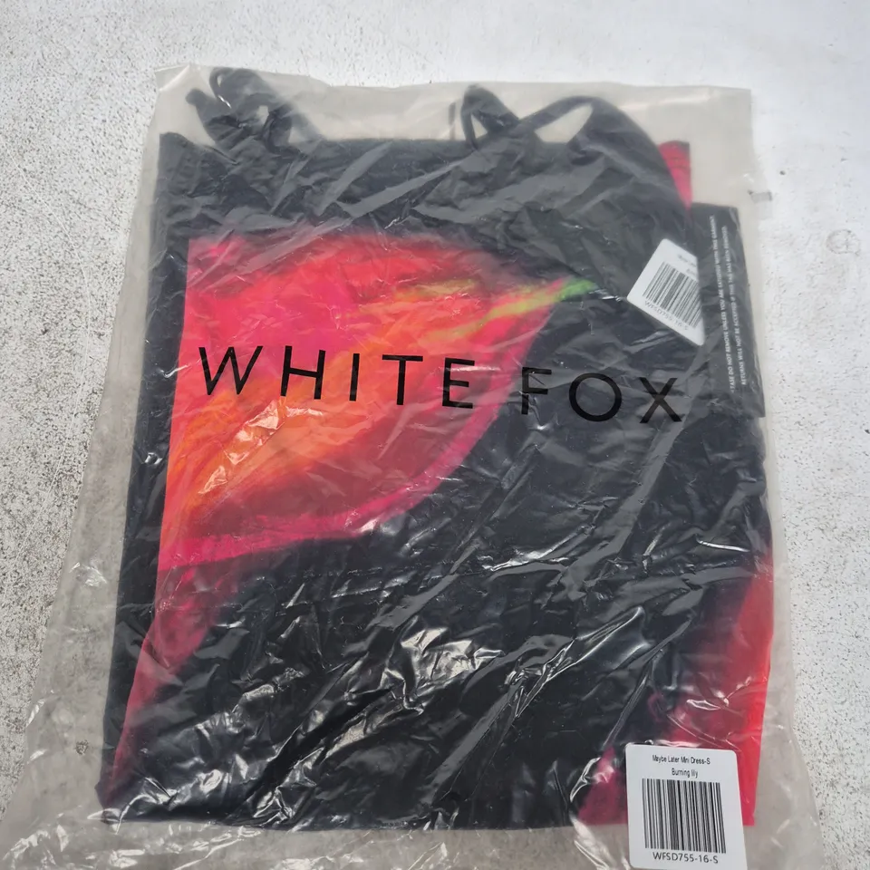 BAGGED WHITE FOX MAYBE LATER MINI DRESS - S BURNING LILY