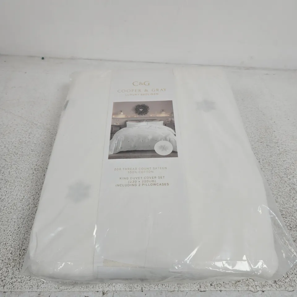 C&G COOPER & GRAY LUXURY BEDDING KING DUVET COVER SET, 200TC COTTON SATEEN, 230 X 220 CM, INCLUDING 2 PILLOWCASES
