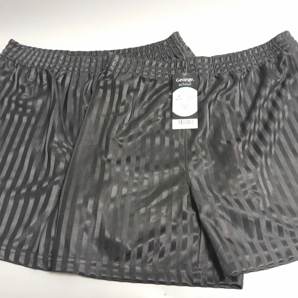 2-PACK OF GEORGE BLACK KIDS SHORTS - 11/12 YRS