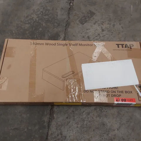BOXED 540MM WOOD SINGLE SHELF MONITOR STAND (1 BOX)