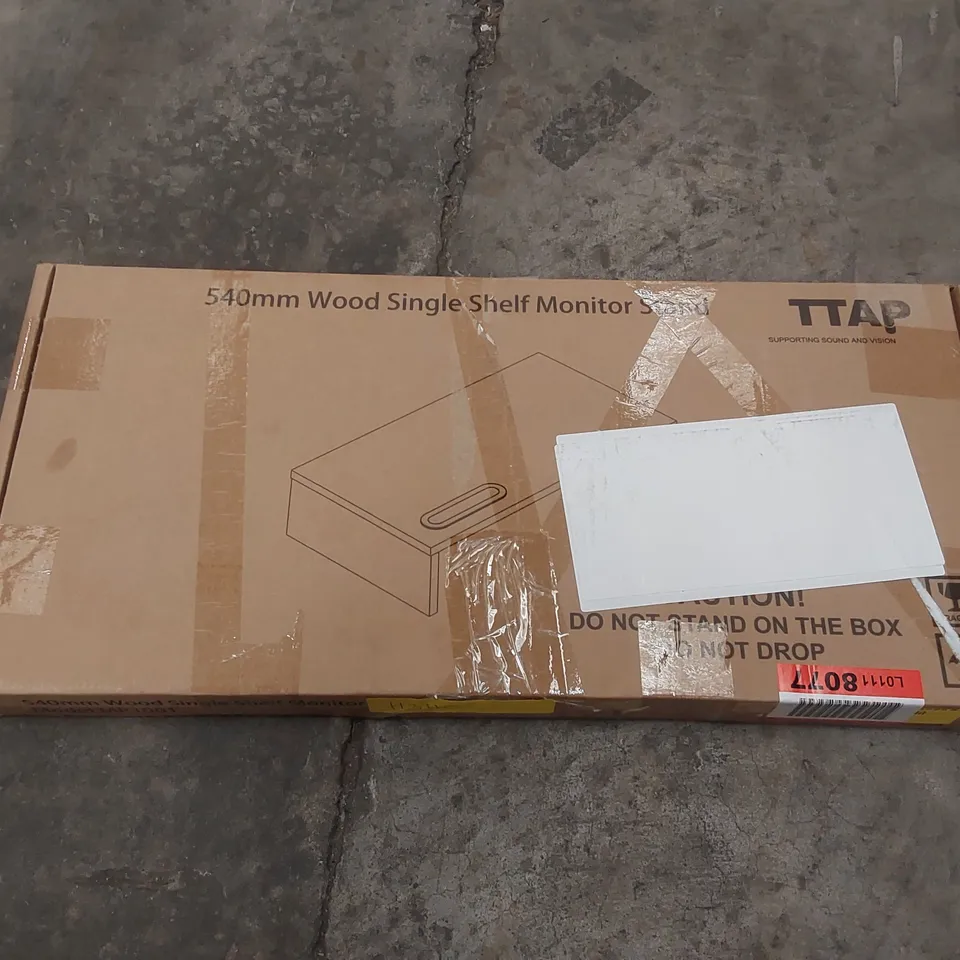 BOXED 540MM WOOD SINGLE SHELF MONITOR STAND (1 BOX)
