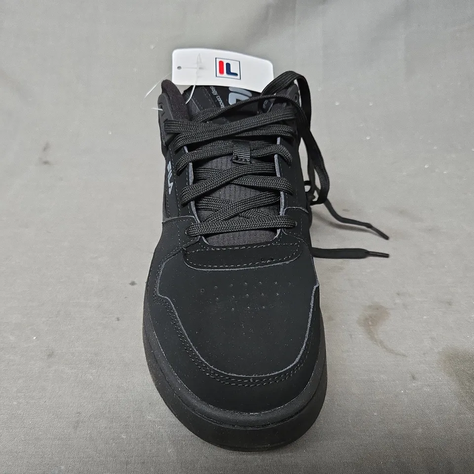 BOXED PAIR OF FILA SHOES IN BLACK UK SIZE 9