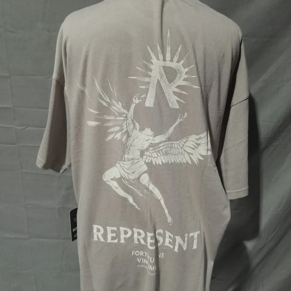REPRESENT ICARUS T-SHIRT IN TAUPE - M