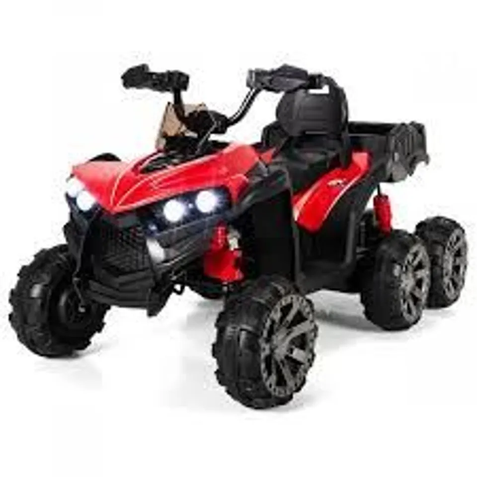 BOXED 4-WHEELER RIDE-ON TOYS WITH LED LIGHTS AND WIRELESS CONNECTION - RED