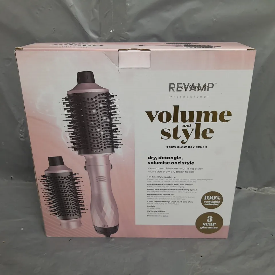 BOXED REVAMP PROFESSIONAL VOLUME AND STYLE 1200W BLOW DRY BRUSH 