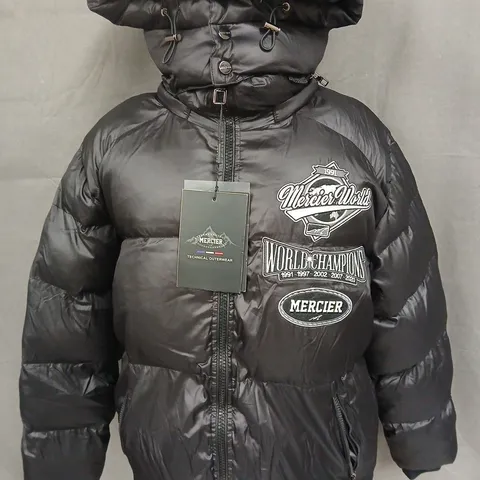 MECIER ZIP THROUGH PADDED COAT IN BLACK - X SMALL