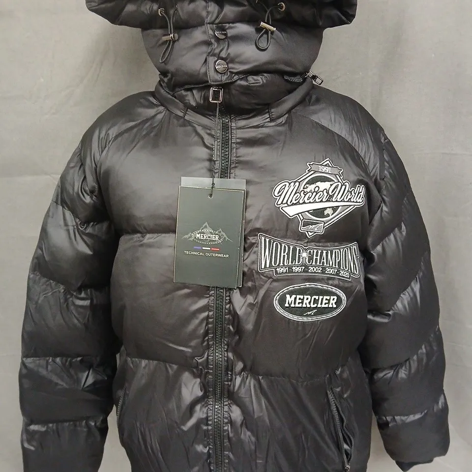 MECIER ZIP THROUGH PADDED COAT IN BLACK - X SMALL