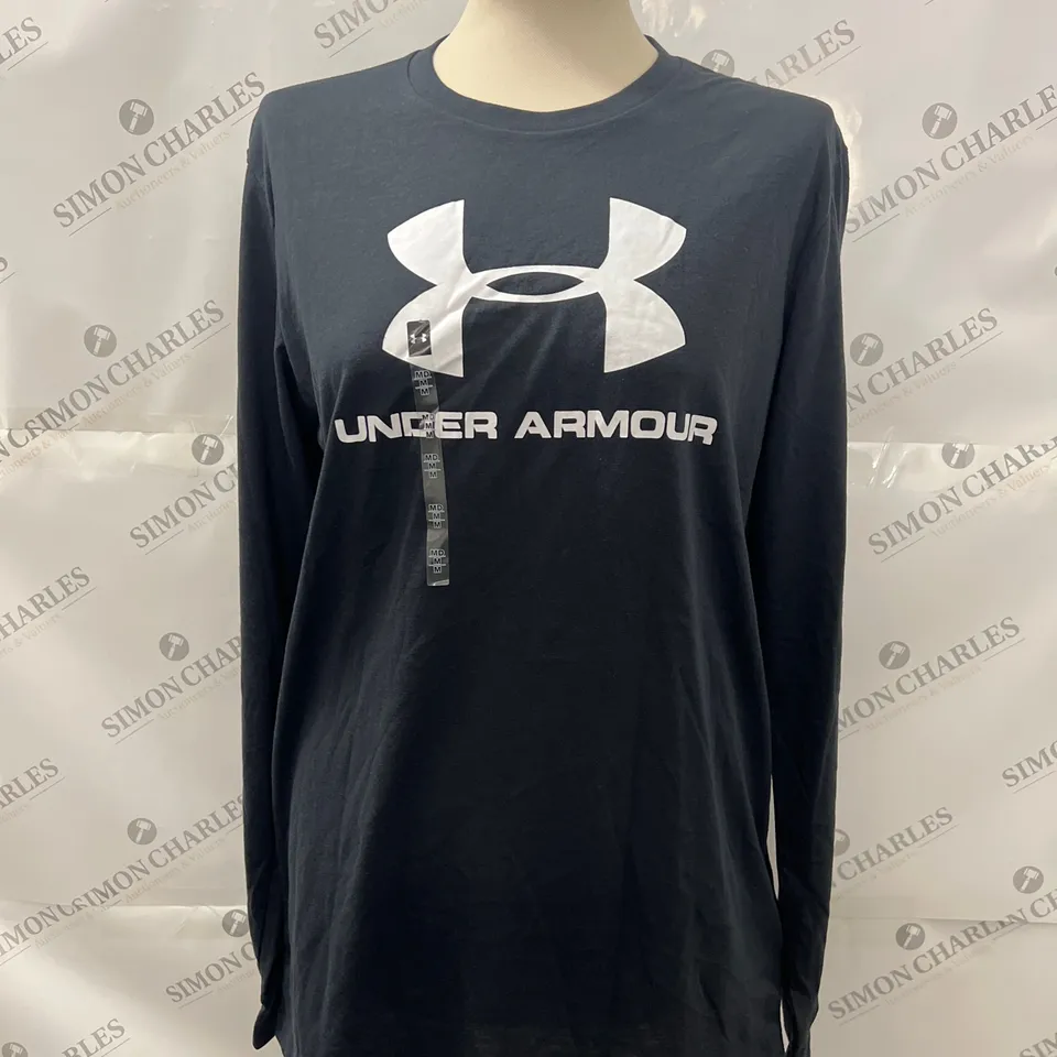 UNDER ARMOUR HEATGEAR LONG SLEEVE TOP IN BLACK SIZE M