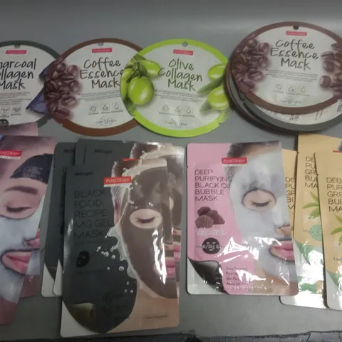 LOT OF 20 ASSORTED PUREDERM FACE MASKS