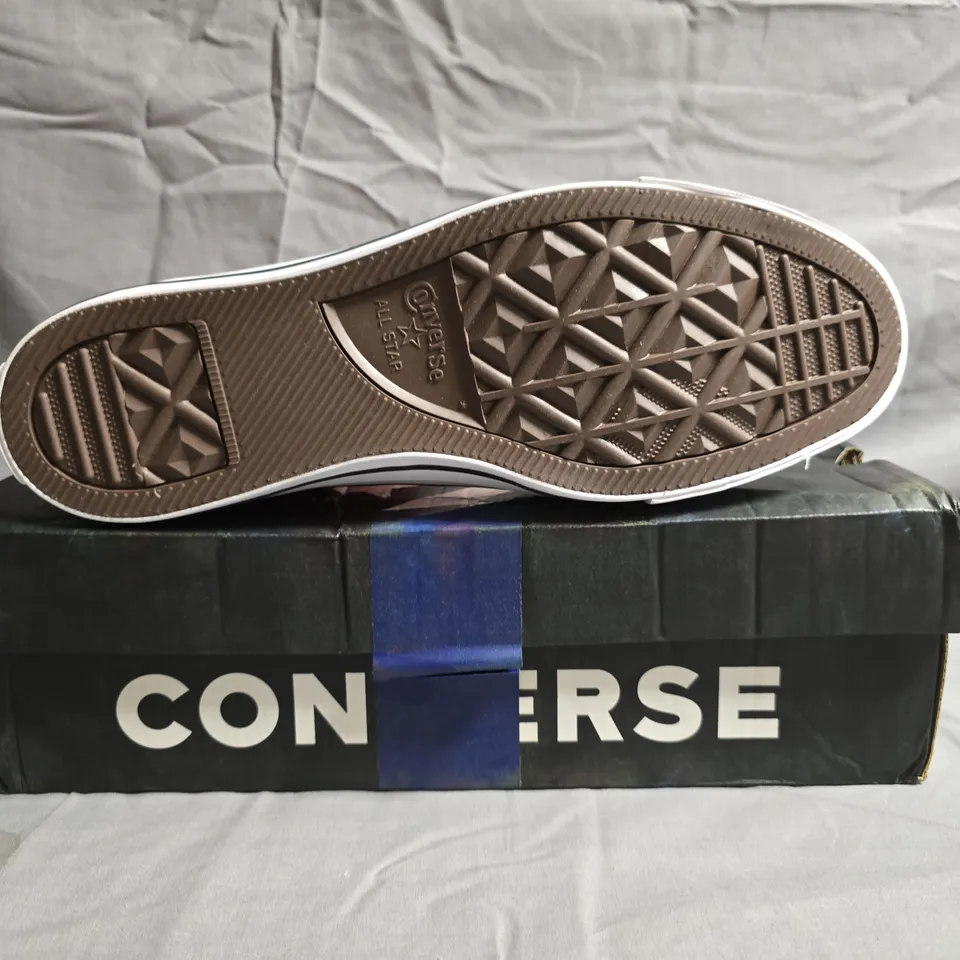 BOXED PAIR OF CONVERSE ALL STAR HI-TOP SHOES IN RED SIZE UK 9.5