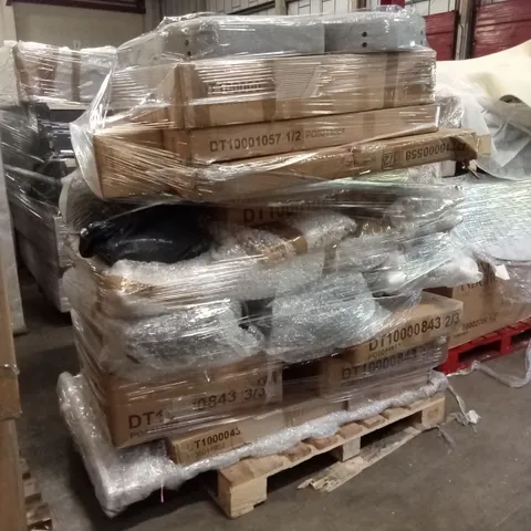 PALLET OF ASSORTED INCOMPLETE OR DAMAGED DESIGNER FLATPACK FURNITURE PARTS