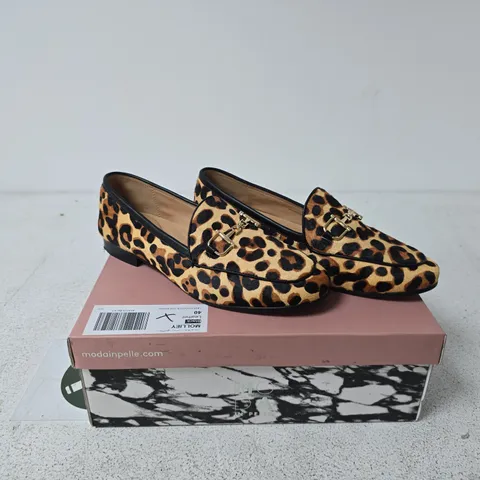 DUNE LEOPARD PRINT LOAFERS WITH GOLD BUCKLE – WOMEN'S SHOES SIZE 40