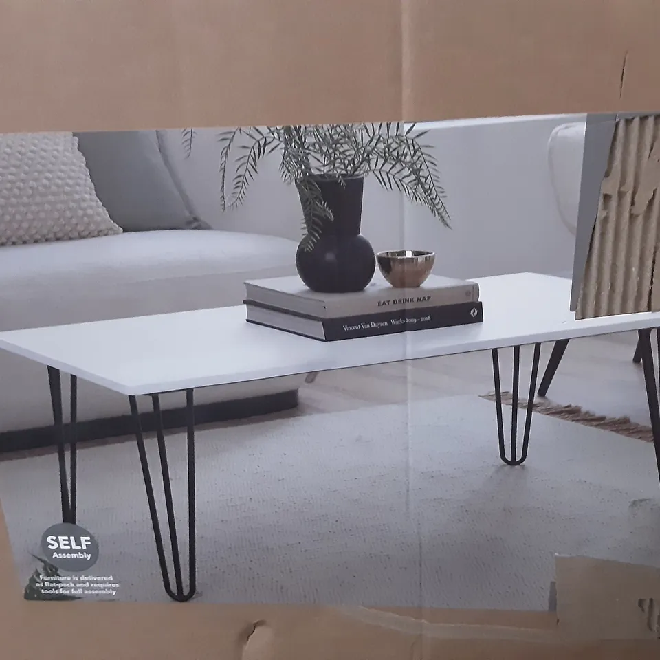 BOXED BELLA COFFEE TABLE IN WHITE 