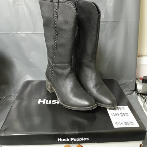 HUSH PUPPIES WHITNEY WESTERN BOOT - BLACK - 5